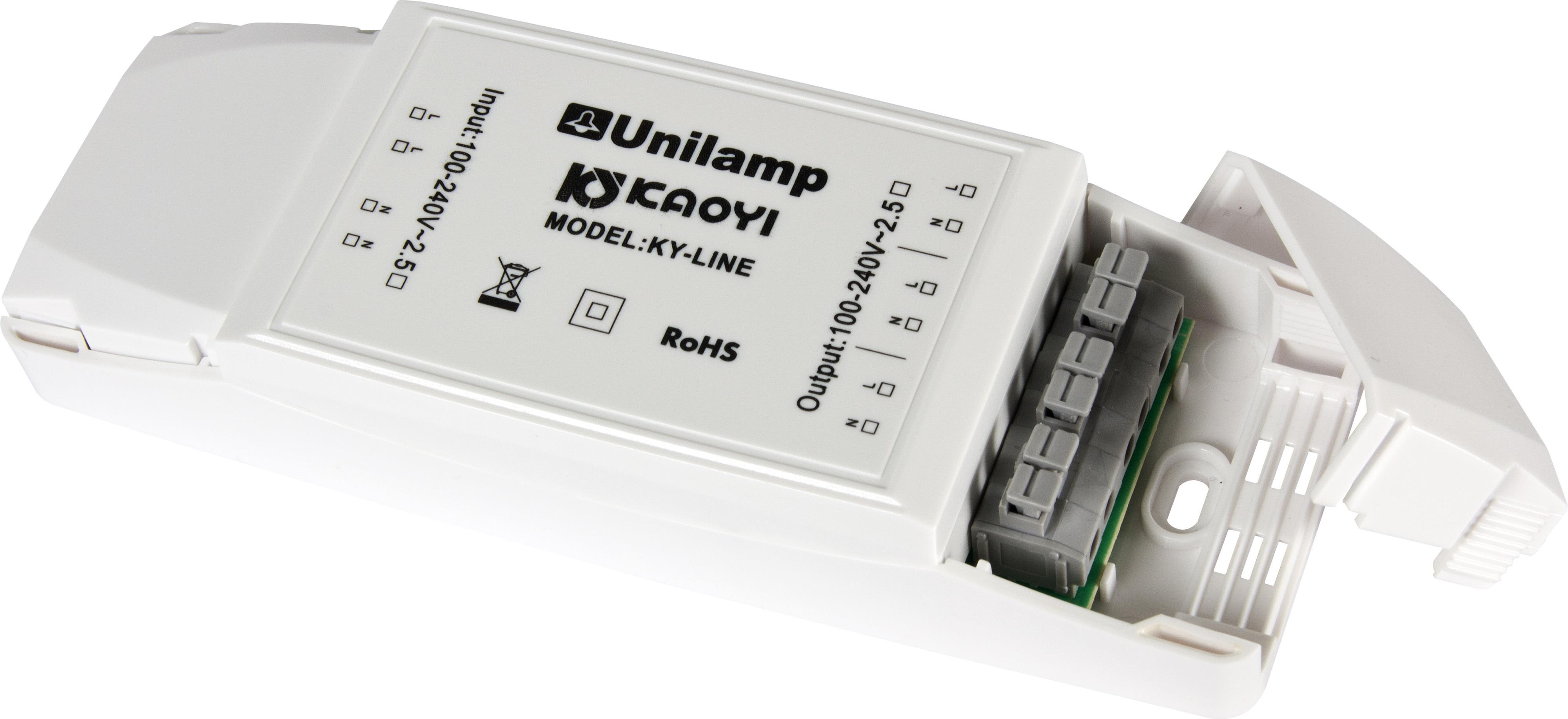 Unilamp - Forgreningsboks 230V for downlights. 2 innganger, 3 utganger. 2,5mm2