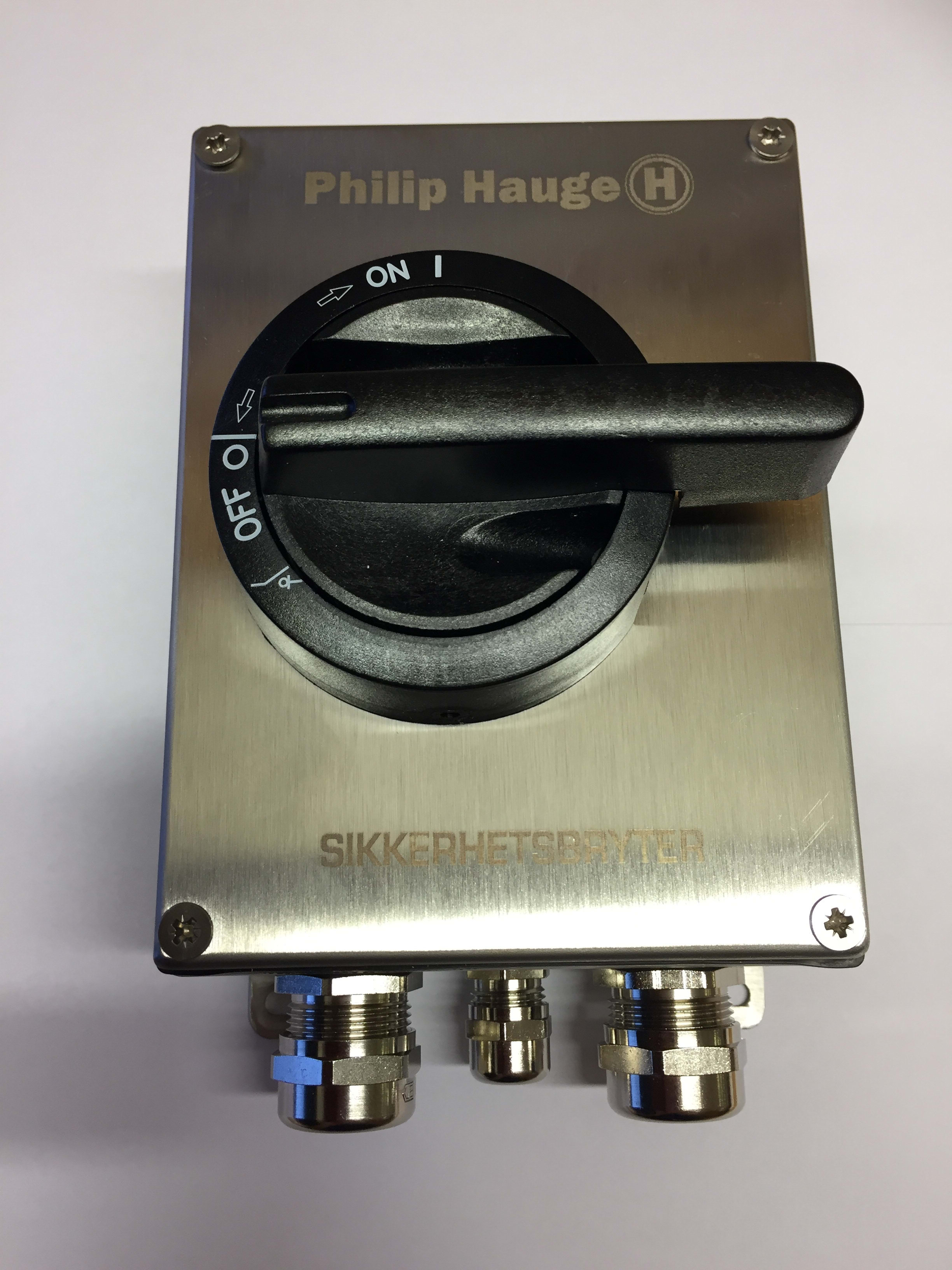 Philip Hauge - Sikkerhetsbryter HAUGE KUR 316T 1.V/EMC (B/B) IP69K 1NO+1NC AISI 316 Syrefast