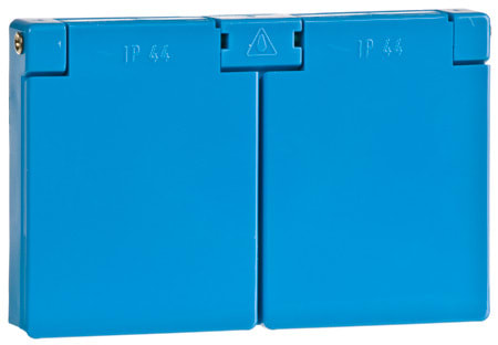 Philip Hauge - Schuko  dobbel stikkontakt 10/16A 250V IP44