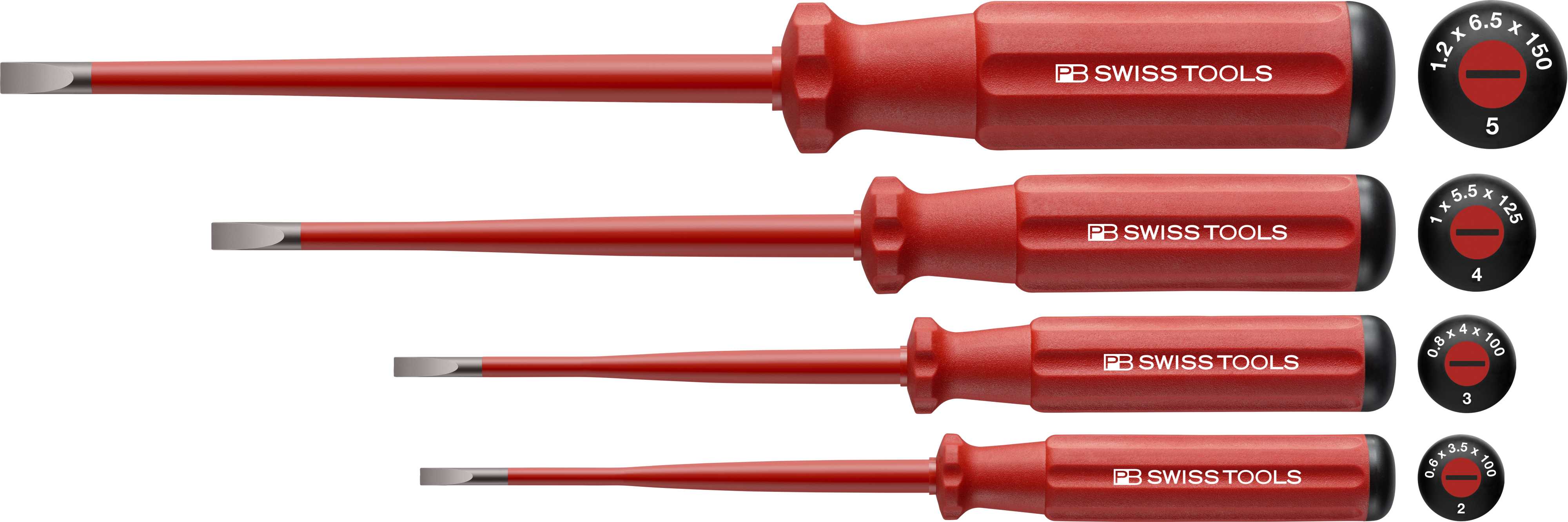 PB SWISS TOOLS - Skrutrekkersett 1000V Slim 4 Flat/PH