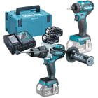 Makita - 18V combokit ELB200V, inneholder DHP481RTJ og DDF083Z, 2stk batterier, hurtiglader og koffert.