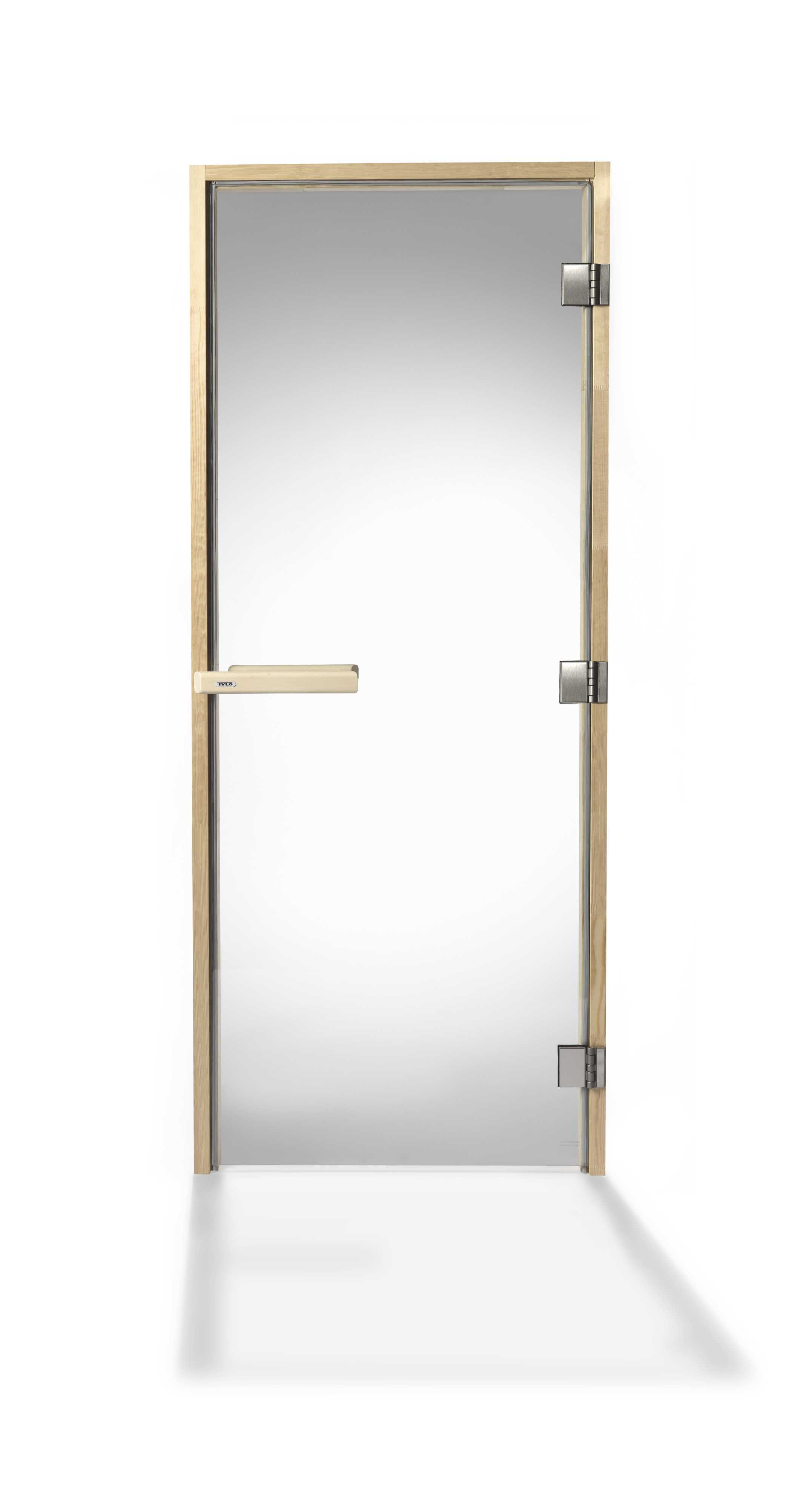Tyløhelo - Badstudør DGB 7x19 klart glass karm - håndtak. Ytre karm 690
