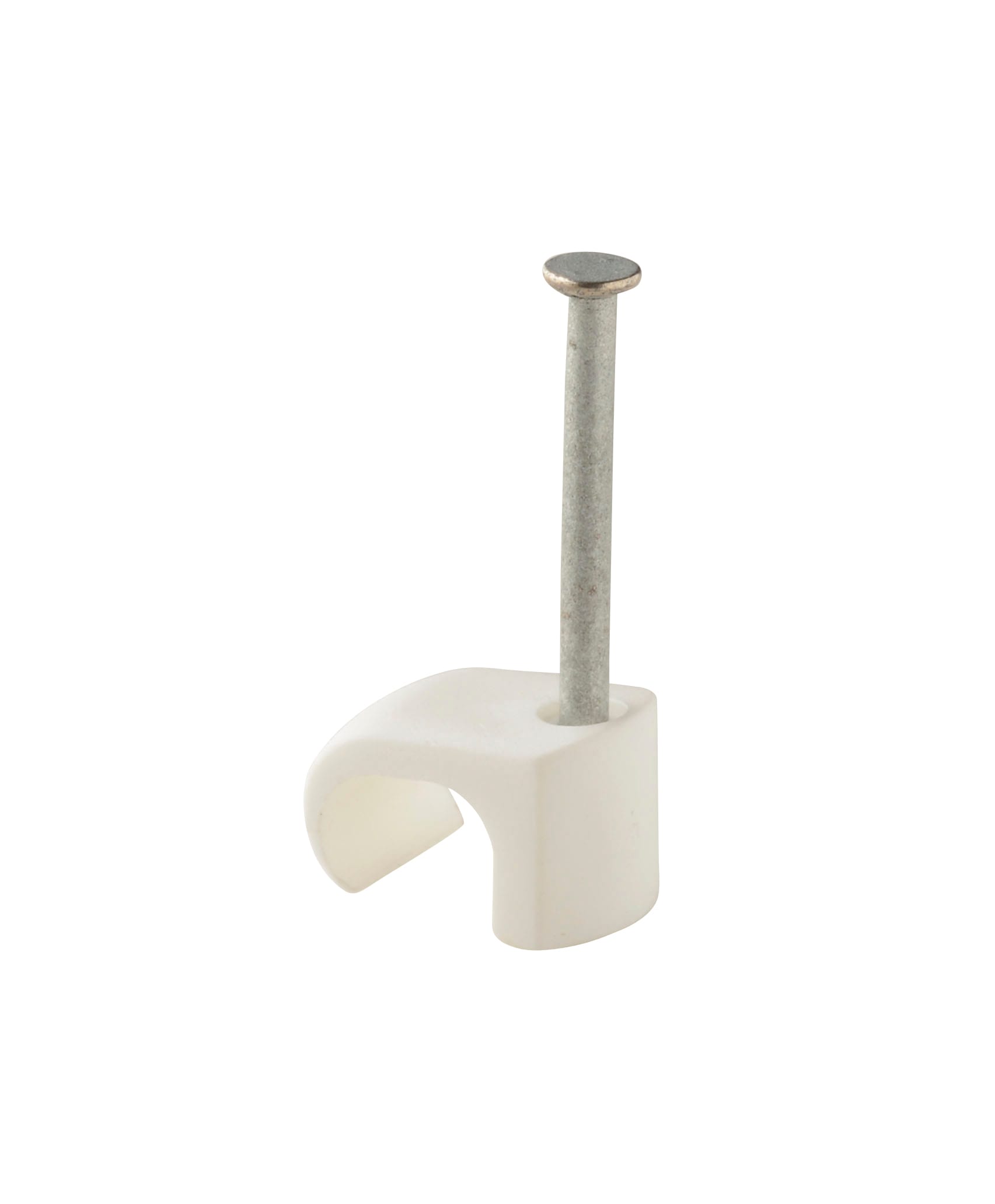 Castor - Plastklips m/spiker C 6x9 Hvit for feste av oval kabel