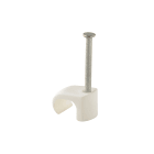 Castor - Plastklips m/spiker C 6x9 Hvit for feste av oval kabel