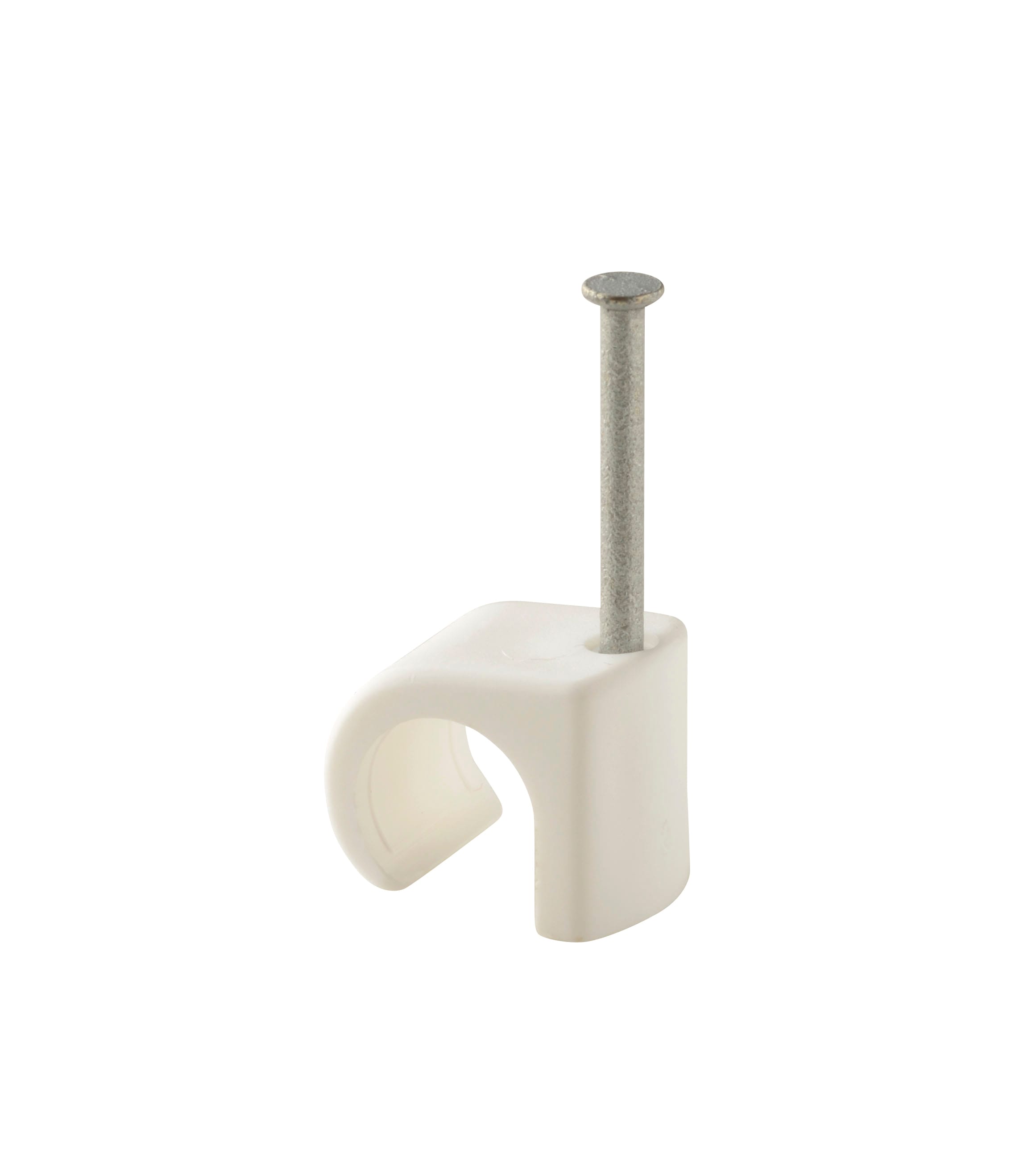 Castor - Plastklips m/spiker C 10-14 Hvit for feste av rund kabel