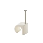 Castor - Plastklips m/spiker C 10-14 Hvit for feste av rund kabel