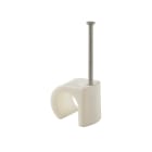 Castor - Plastklips m/spiker C 14-20 45mm Hvit for feste av rund kabel