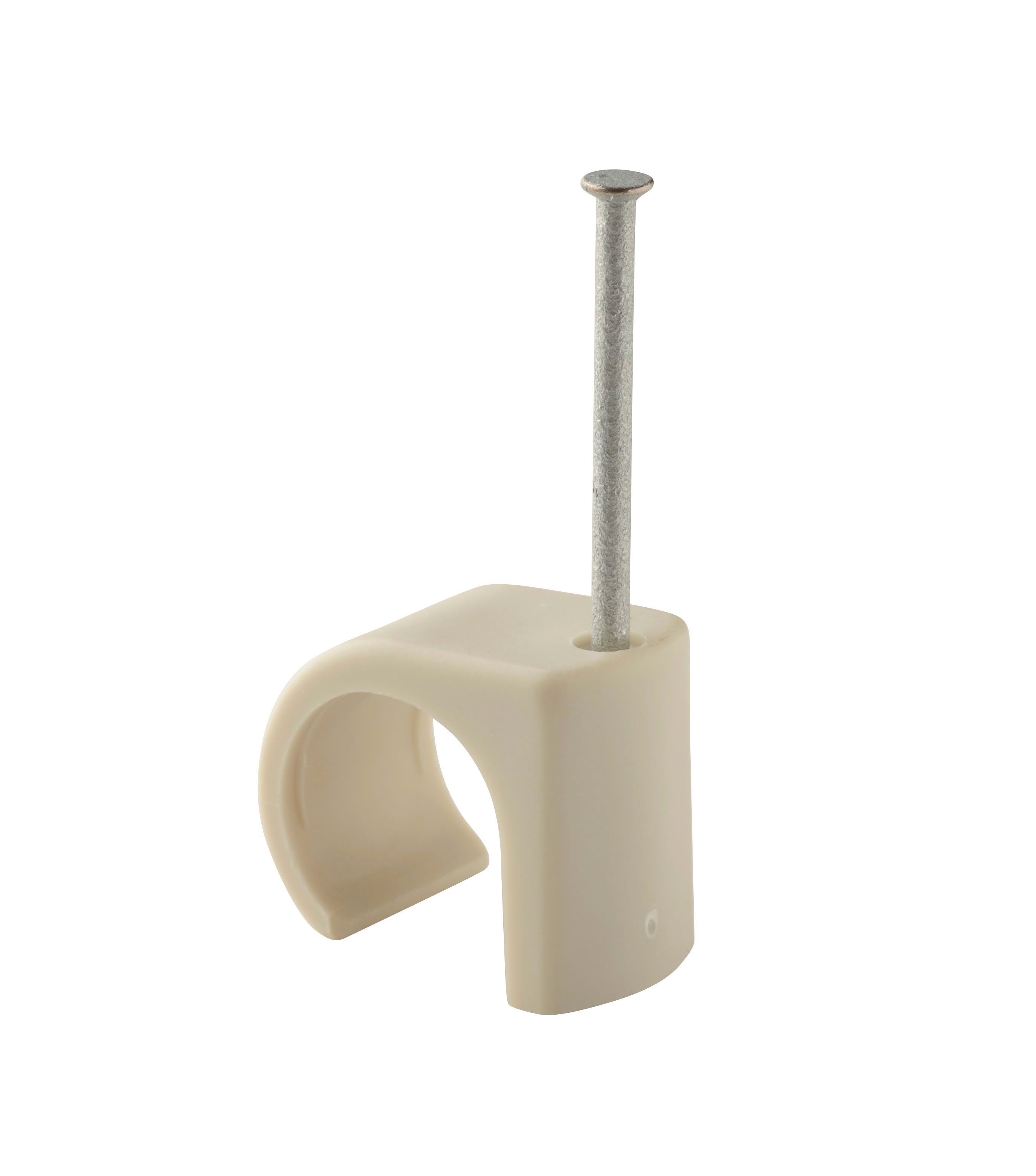 Castor - Plastklips med 45mm spiker for feste av rund kabel 18-22mm