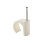 Castor - Plastklips m/spiker C22-26 Hvit for feste av rund kabel