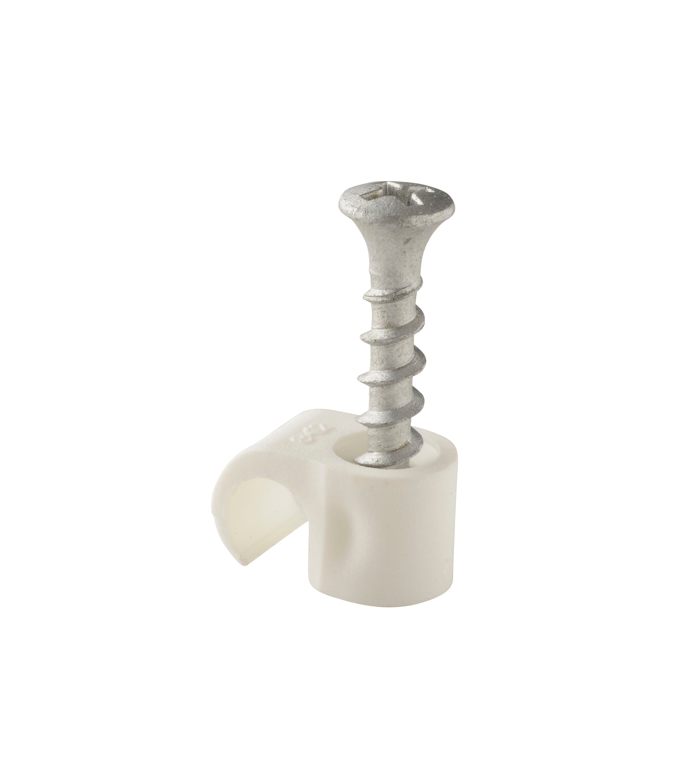 Castor - Plastklips m/skrue SC 8-12 Hvit for feste av rund kabel
