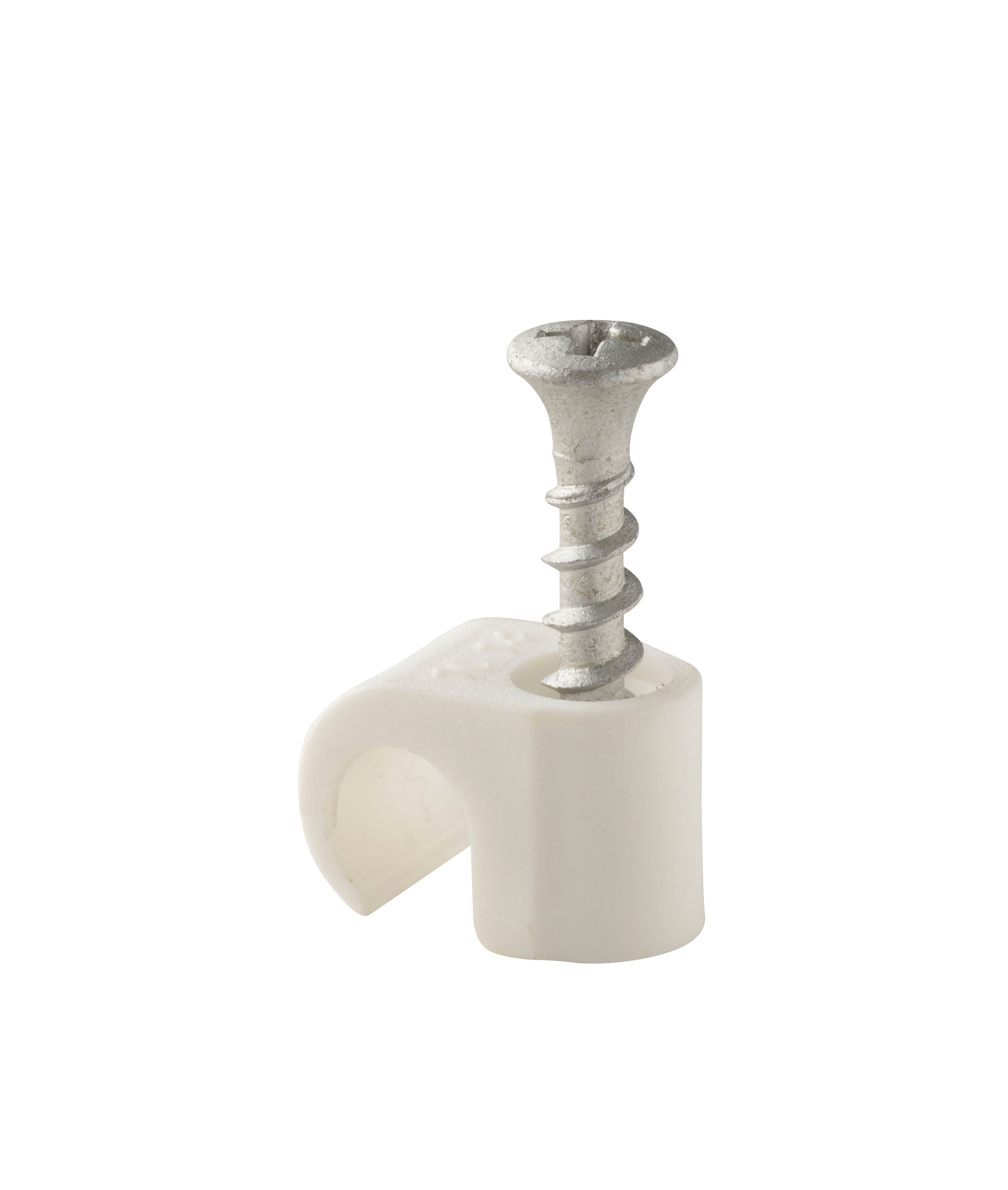 Castor - Plastklips m/skrue SC 10-14 Hvit for feste av rund kabel