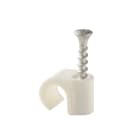 Castor - Plastklips m/skrue SC 14-18 Hvit for feste av rund kabel/rør