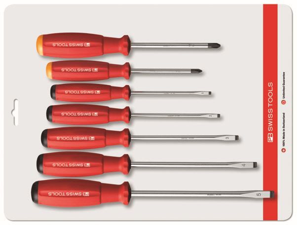 PB SWISS TOOLS - Skrutrekkersett 7 trekkere Flat og PZ
