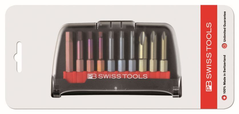 PB SWISS TOOLS - Bitssett 10stk div bits L50mm