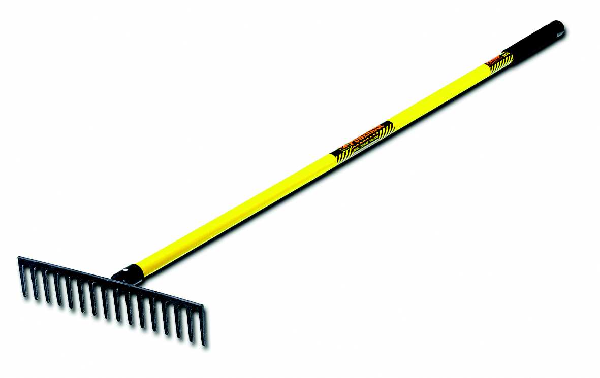 Structron - Stålrive rett type, med glassfiberskaft