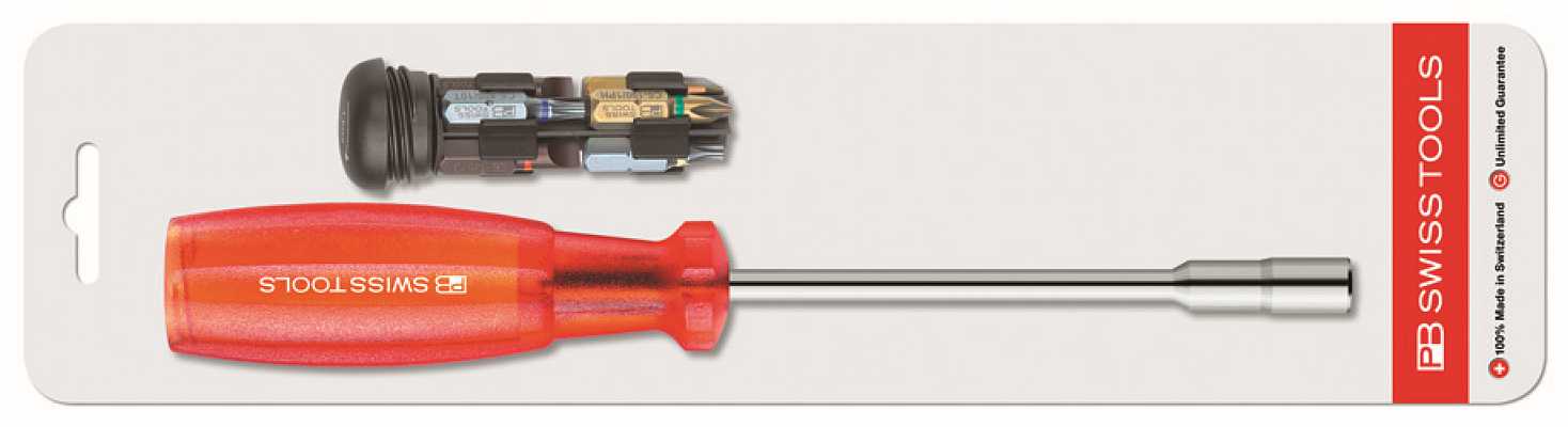 PB SWISS TOOLS - Bitstrekker med 8 bits i håndtaket