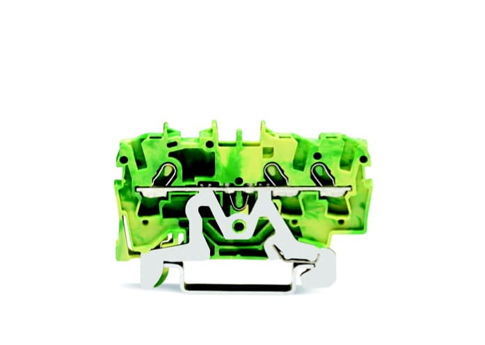 WAGO - 3-leder jordklemme;1,5 mm²;egnet for Ex e II anvendelser;grønn-gul