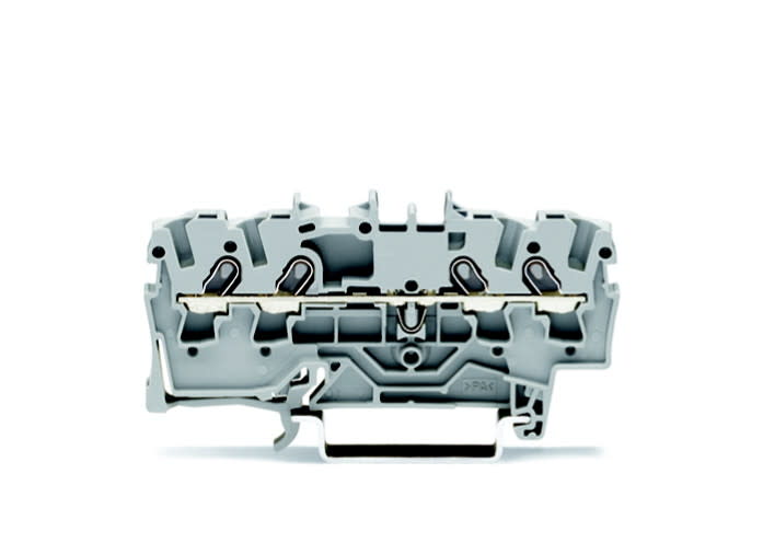 WAGO - 4-leder gjennomgående rekkeklemme;1,5 mm²;egnet for Ex e II anvendelser;grå