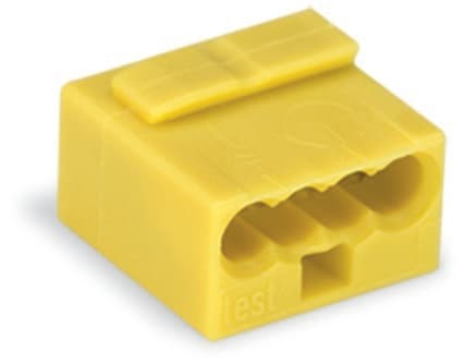 WAGO - MICRO PUSH WIRE®-kopling for fordelingsbokser;for massive ledere;maks 0,8 mm Ø;gul