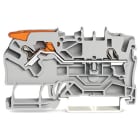 WAGO - 2-leder gjennomgående rekkeklemme;med spak og pluggbar CAGE CLAMP®;2,5 mm²;grå