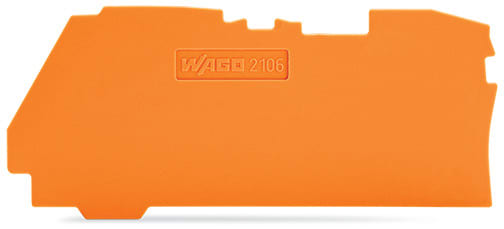 WAGO - Ende- og mellomliggende plate;1 mm tykk;oransje