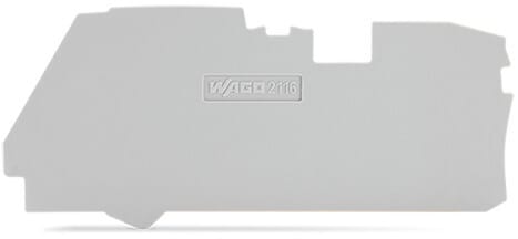 WAGO - Ende- og mellomliggende plate;1 mm tykk;grå