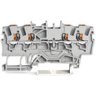 WAGO - 4-leder gjennomgående rekkeklemme;med trykknapp;1,5 mm²;grå