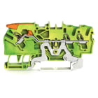 WAGO - 3-leder jordklemme;med spak og pluggbar CAGE CLAMP®;2,5 mm²;grønn-gul