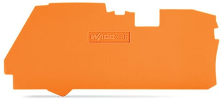 WAGO - Ende- og mellomliggende plate;1 mm tykk;oransje