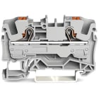 WAGO - 2-leder gjennomgående rekkeklemme;med trykknapp;6 mm²;grå