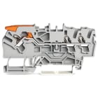 WAGO - 3-leder gjennomgående rekkeklemme;med spak og pluggbar CAGE CLAMP®;2,5 mm²;grå