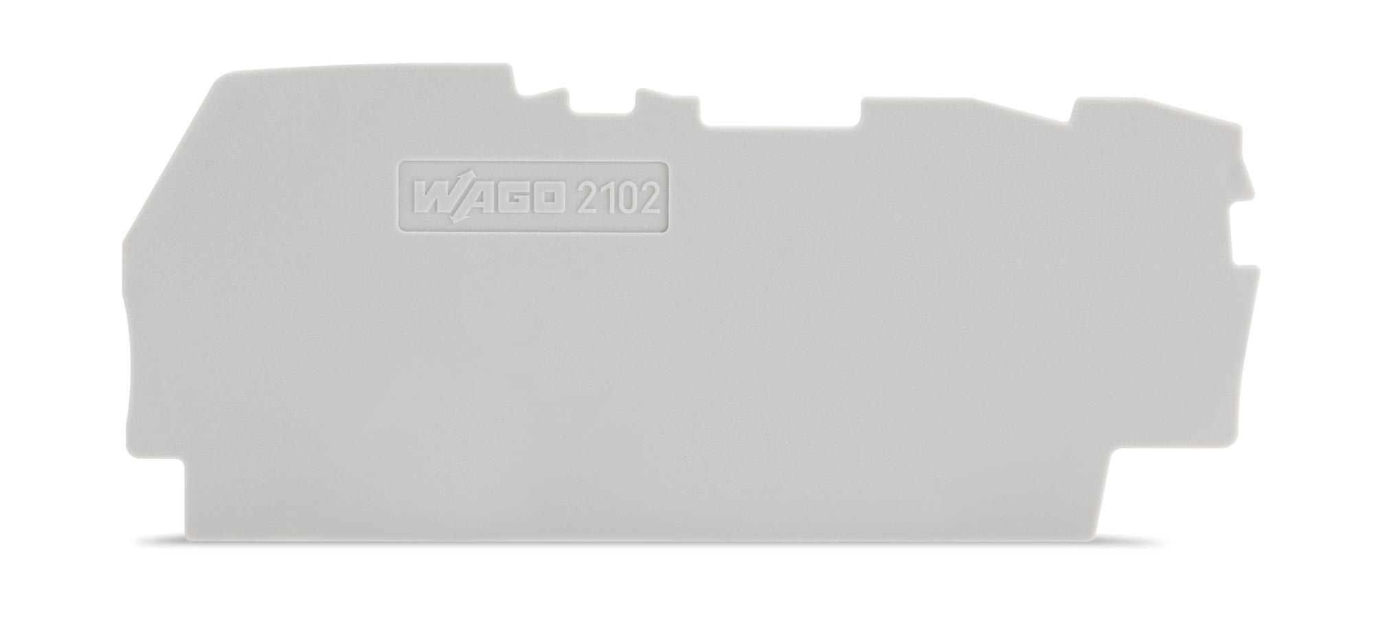WAGO - Ende- og mellomliggende plate;0,8 mm tykk;for 3-leder rekkeklemmer;grå