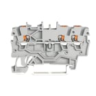 WAGO - 3-leder gjennomgående rekkeklemme;med trykknapp;1 mm²;grå