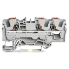 WAGO - 3-leder gjennomgående rekkeklemme;med trykknapp;6 mm²;grå