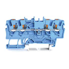 WAGO - 4-leder gjennomgående rekkeklemme;med trykknapp;1,5 mm²;blå