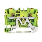 WAGO - 2-leder jordklemme;med trykknapp;4 mm²;grønn-gul