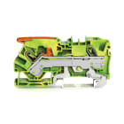 WAGO - 2-leder jordklemme;med spak og pluggbar CAGE CLAMP®;6 mm²;grønn-gul
