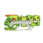WAGO - 3-leder jordklemme;med spak og pluggbar CAGE CLAMP®;6 mm²;grønn-gul