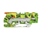 WAGO - 3-leder jordklemme;med spak og trykknapp;6 mm²;grønn-gul