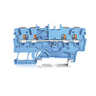 WAGO - 4-leder gjennomgående rekkeklemme;med trykknapp;1 mm²;blå