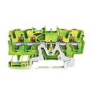 WAGO - 4-leder jordklemme;med trykknapp;2,5 mm²;grønn-gul