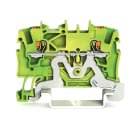 WAGO - 2-leder jordklemme;med trykknapp;1,5 mm²;grønn-gul