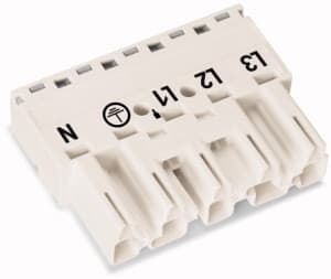 WAGO - Plugg 5p u/ Strekkavl. Hvit -