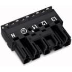 WAGO - Plugg 5p u/ Strekkavl.hus Rød -