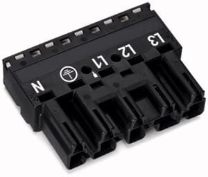 WAGO - Plugg 5p u/ Strekkavl.hus Grø -