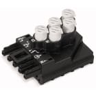 WAGO - Forgreningsmodul;for flat kabel;5 x 2,5 mm² + 2 x 1,5 mm²;sort