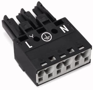 WAGO - Sokkel 3p u/ Strekkavl. Svart -