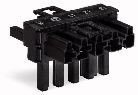 WAGO - Fordel.bl. T 5p 1inn/2ut Svart -