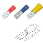 Haupa - Isolert flatstift 0,5-1,0mm², han, rød