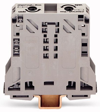 WAGO - 2-leder gjennomgående rekkeklemme;50 mm²;laterale merkespor;grå